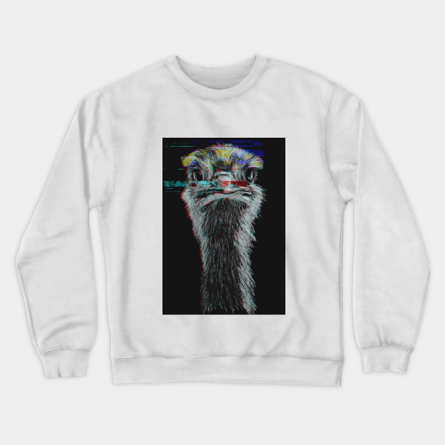 Duck sketch with scribble art style and glitch effect Crewneck Sweatshirt by KondeHipe